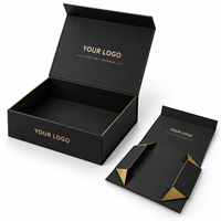 Boîte cadeau rigide magnétique pliable personnalisée avec logo en feuille d'or pour bijoux, montres, parfums, emballage de luxe haut de gamme