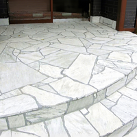 Pavage extérieur en pierre naturelle aléatoire, revêtement mural irrégulier, dalle en quartzite blanche