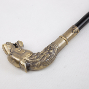 Canne de marche réglable en fer avec tête de panthère en bronze et embout en caoutchouc – Canne de luxe moderne pour homme et cadeau, capacité de 150 lb - Product Image 4