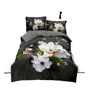 Poliéster grande design de flor disperse impresso tecido para a cama e têxtil casa