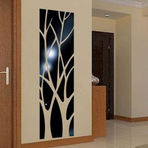 Autocollant mural en miroir en forme de branche d'arbre 3D, décoration intérieure, autocollant mural en acrylique, imperméable, auto-adhésif, surface miroir - Product Image 2