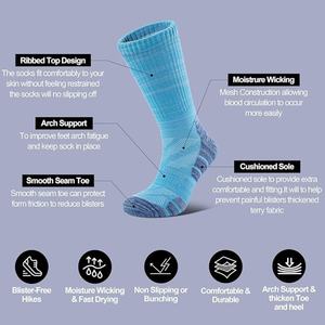 جوارب رياضية عالية الجودة للطاقم ، وسادة رياضية سميكة للرطوبة ، فتل ، شعار مخصص ، جوارب رياضية نسائية للجري - Product Image 3