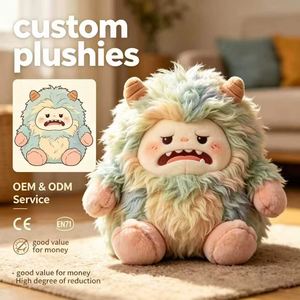 Juguete de Peluche Personalizado al por Mayor de Monstruo Triste con Cuernos, Muñeco de Peluche de Alta Calidad, OEM ODM con Certificación CE EN71 - Product Image 1