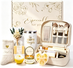 Cesto Regalo Rettangolare per la Cura Personale delle Donne, Borsa Vuota per Cosmetici, Ideale per Compleanni, Auguri di Pronta Guarigione, <span class=keywords><strong>Regali</strong></span> per Mamma, <span class=keywords><strong>Sorella</strong></span>, Amica - Product Image 1