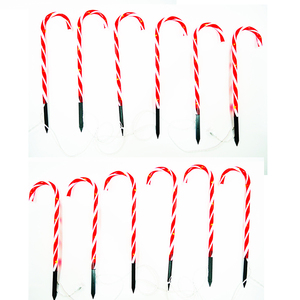 Decoración navideña de vacaciones 2 piezas 6 piezas 12 pulgadas 30L plástico bastón de caramelo <span class=keywords><strong>camino</strong></span> estaca luces para decorac - Product Image 1