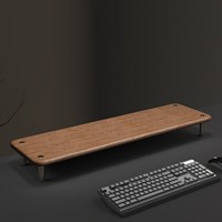 Support d'écran d'ordinateur de bureau multifonction en bois massif, support pour ordinateur portable, support d'écran de bureau, étagère de rangement