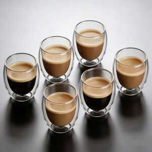 <b>Double</b> <b>Walled</b> <b>Glass</b> <b>Coffee</b> Cups High Borosilicate Transparent Heat Insulating Reusable Beverage <b>Glasses</b> For Tea And <b>Coffee</b> - Product Image 1