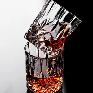 Vaso de cristal transparente sin plomo para whisky, nuevo vaso de cristal para whisky de fondo pesado, gran oferta