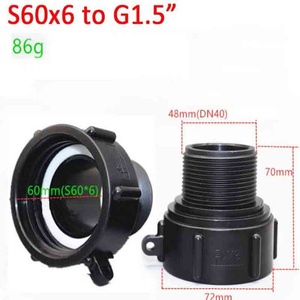 Adaptateur d'eau pour filetage G1.5" pour vanne de conteneur PE, robinet d'eau IBC, convertisseur de fût à eau - Product Image 2