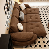 Luxuriöses Minimalistisches Sofa Haustierfreundlich Kratzfester Stoff Wohnzimmer-Sofa Mit Massivholz-Konstruktion