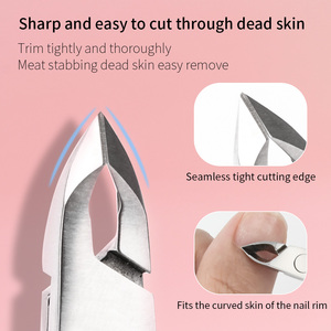 Pince à ongles professionnelle en acier inoxydable poignée à ressort enlever la peau morte pince à cuticules pour ongle d'orteil - Product Image 2