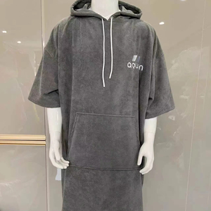 <span class=keywords><strong>Poncho</strong></span> de surf pour adultes, robe de change à capuche, séchage rapide, microfibre, serviette de change en tissu éponge avec poche pour le surf et la natation - Product Image 1