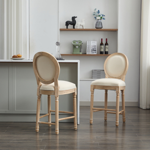 Chaise Louis de style français vintage, cadre en bois massif classique, coussin en lin plus épais, maison, salle à manger traditionnelle VANCA D410 <span class=keywords><strong>3Y</strong></span> - Product Image 5