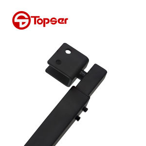 חדר מקלחת דלת זכוכית מט שחור מתכווננת בר סוג מרובע סיבוב תמיכה טלסקופי - Product Image 2