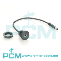 DC Power 5,5mm X 2,1mm Jack macho a hembra Cable de extensión de montaje en panel redondo, montaje empotrado en chasis de MM, toma de corriente DC5521