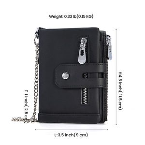 Dujiang Men's <b>Wallet</b> With Chain Multifunctional Genuine Leather Vertical Design Anti-fraud <b>Card</b> <b>Holder</b> Everyday Use - Product Image 5