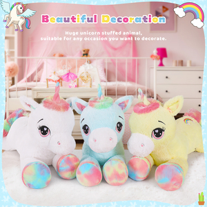 หมอนตุ๊กตายูนิคอร์นยัดไส้รูปสัตว์น่ารักของขวัญอายุ3-8ขวบสำหรับเด็กผู้หญิงขนาดใหญ่ยัดไส้ยูนิคอร์นหมอนของขวัญ - Product Image 6