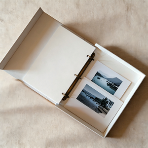 Boîte de rangement pour photos, carnet à feuilles mobiles, livre de table basse de qualité, couverture en tissu de lin rigide personnalisée, boîte magnétique - Product Image 1