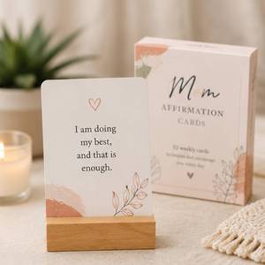 Cartes de pleine conscience personnalisées pour femmes enceintes, très demandées, pour la pensée positive et l'encouragement quotidien, avec support - Product Image 1