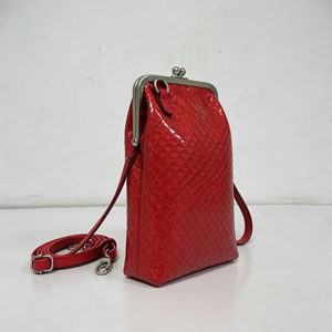 <b>Red</b> Patent <b>Leather</b> Frame Crossbody Bag Detachable Strap Wristlet Mini Shoulder <b>Purse</b> - Product Image 3