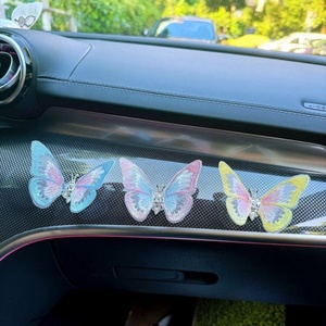 Decoración Moderna para la Rejilla de Ventilación del Tablero del Automóvil, Adorno de Mariposa Bordada para el Interior del Automóvil, Adorno Móvil para el Tablero - Product Image 5