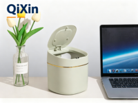 Mini poubelle en PP de qualité alimentaire avec couvercle - Petite corbeille à déchets pour bureau/table - Poubelle de comptoir écologique et recyclable