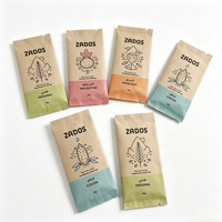 Sac scellé de guérison biodégradable Emballage d'emballage de barre énergétique au chocolat pour crème glacée Popsicle Tampon doré Pochette plate en papier kraft comestible