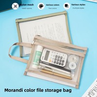 Bolsa de Malla con Cierre, Bolsa Transparente para Documentos A4 A5 A6, Carpeta de Archivos de Doble Capa con Cierre para Organización de Suministros Escolares y de Oficina