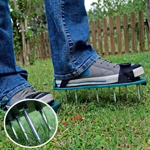 Chaussures de jardin à sangles réglables, chaussures de jardin vert à pointes aérées, chaussures de marche à ongles en vrac, sandales d'aérateur d'herbe