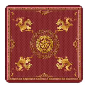 Printed Mahjong Table Mat Blue Gold Landscape <b>Game</b> Mat Decorative Mahjong Play Rug for Hotel Club Lounge - Product Image 4