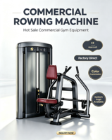 Machine de musculation à usage commercial, équipement de fitness à charge par poulie, machine à ramer assise pour salle de sport