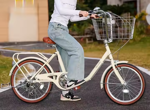 Ladies Bicycle 20 Inch Student Bike 7 Speed <span class=keywords><strong>Vintage</strong></span> Style City Bike Women Urban Cruiser Bicycle Basket Can Hold Pets - Product Image 6