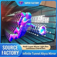 Miroir mural infini personnalisé, miroir infini 3D, miroir vidéo lumineux LED, miroir abysse mural pour bar, enseigne néon, nouveau style