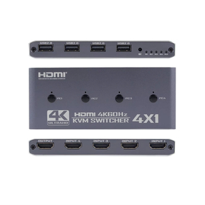 4 Port USB KVM Switch <strong>HDMI</strong> Switcher 4 in 1Out Support 4pcs <strong>Computers</strong> 4 USB2.0 &amp; 1 HDMI2.0 Port <strong>Output</strong> 4K 60HZ with Remote - Product Image 5