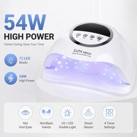 Séchoir à ongles UV 54W pour débutants, conception simple à démarrage automatique, lampe de manucure économique pour petites salons de manucure, commande en gros