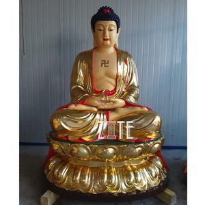 Grande Sculpture Temple de bouddha vintage, <span class=keywords><strong>Statue</strong></span> chariot assis de taille de la vie - Product Image 2