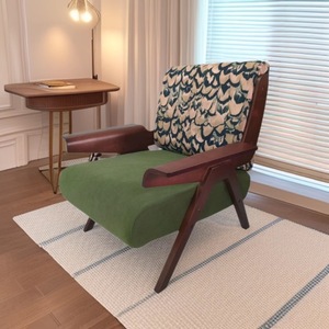 Canapé simple moderne en bois massif pour le salon et le balcon Mobilier de maison rouge décontracté - Product Image 1