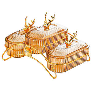 Petit plat de nourriture moderne de luxe support en fer léger plateau de fruits d'hôtel commercial de luxe plat de fruits secs en PP plateau de fruits fendus - Product Image 5