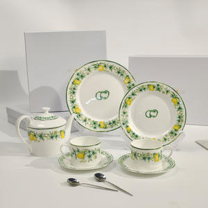 Promotion à bas prix, service à thé en porcelaine fine à motif de citron européen - Product Image 1