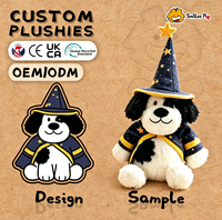 Peluche de chien pirate personnalisée pour Halloween, très populaire, en tissu recyclé certifié sécurité, super douce et moelleuse, idéale pour les événements