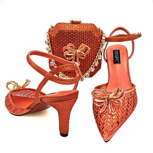 Zapatos de tacón alto de lazo de alta calidad para mujer, tacones de boda, zapatos de baile con bolso a juego, modelo BERT, conjunto óptimo de herramientas de sonido. - Product Image 1
