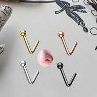 Bijoux en acier chirurgical vente chaude anneaux de nez or goujon plaine boule haut nez Piercing mode bijoux de corps pour femmes hommes