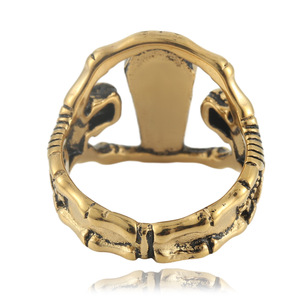 Anillo de Calavera Plateado para Hombre, Estilo Punk, Diseño Geométrico, Engaste de Bisel, Joyería de Regalo 24039 - Product Image 2