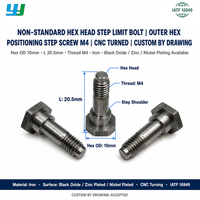 Vis à tête hexagonale à pas variable non standard, vis de positionnement hexagonale à pas variable, usinage CNC