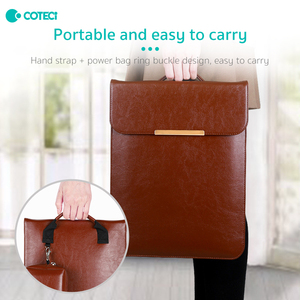 COTECi venta al por mayor personalizado magnético 12 13 14 pulgadas PU cuero <span class=keywords><strong>Notebook</strong></span> PC funda portátil con cremallera bolsa paquete para ordenador portátil - Product Image 4