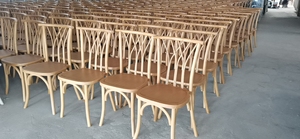 Legno di <span class=keywords><strong>olmo</strong></span> impilabile evento di nozze noleggio festa banchetto pranzo legno X schienale sedia a croce - Product Image 3