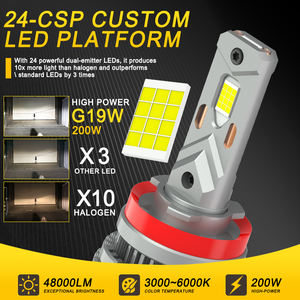 G19W Ampoules LED H8 H11 6000K Haute Luminosité 48000 Lumens Refroidissement par Ventilateur pour Voiture Camion Moto Rétrofit Étanche IP68 Certifié CE <span class=keywords><strong>ISO</strong></span> - Product Image 1