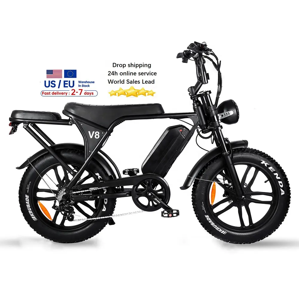 3.0 City electric bike 20" fat tire mountain Fatbike bicycle 48v 250w hybrid chopper bike ebike design e bike Off Road OUXI V8