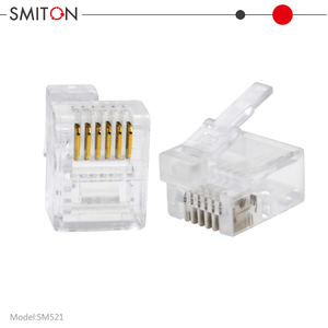 Adaptador de enchufe Modular RJ12 6P6C de alta calidad, pestillo lateral derecho, Conector de <span class=keywords><strong>Cable</strong></span> de teléfono, accesorio de conector macho - Product Image 2