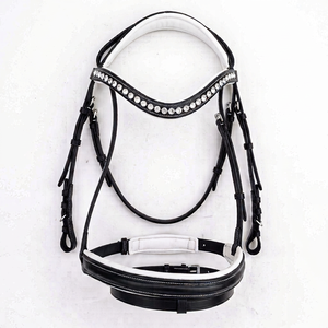 Bridon de cheval en cuir pleine fleur de qualité supérieure avec têtière anatomique rembourrée de Divine International India - Product Image 1